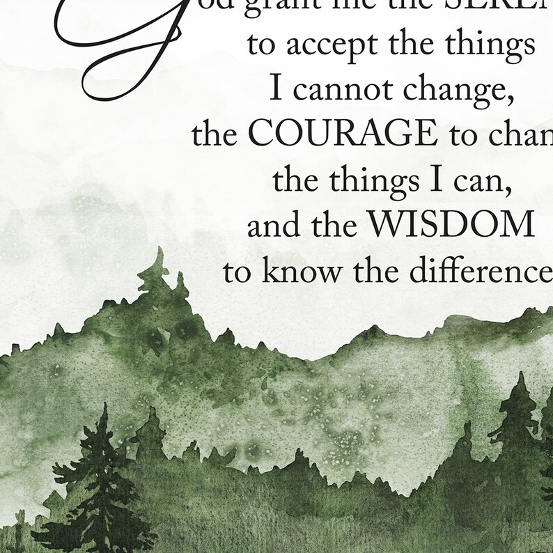 God Grant Me the Serenity to Accept the Things I Cannot Change | Etsy