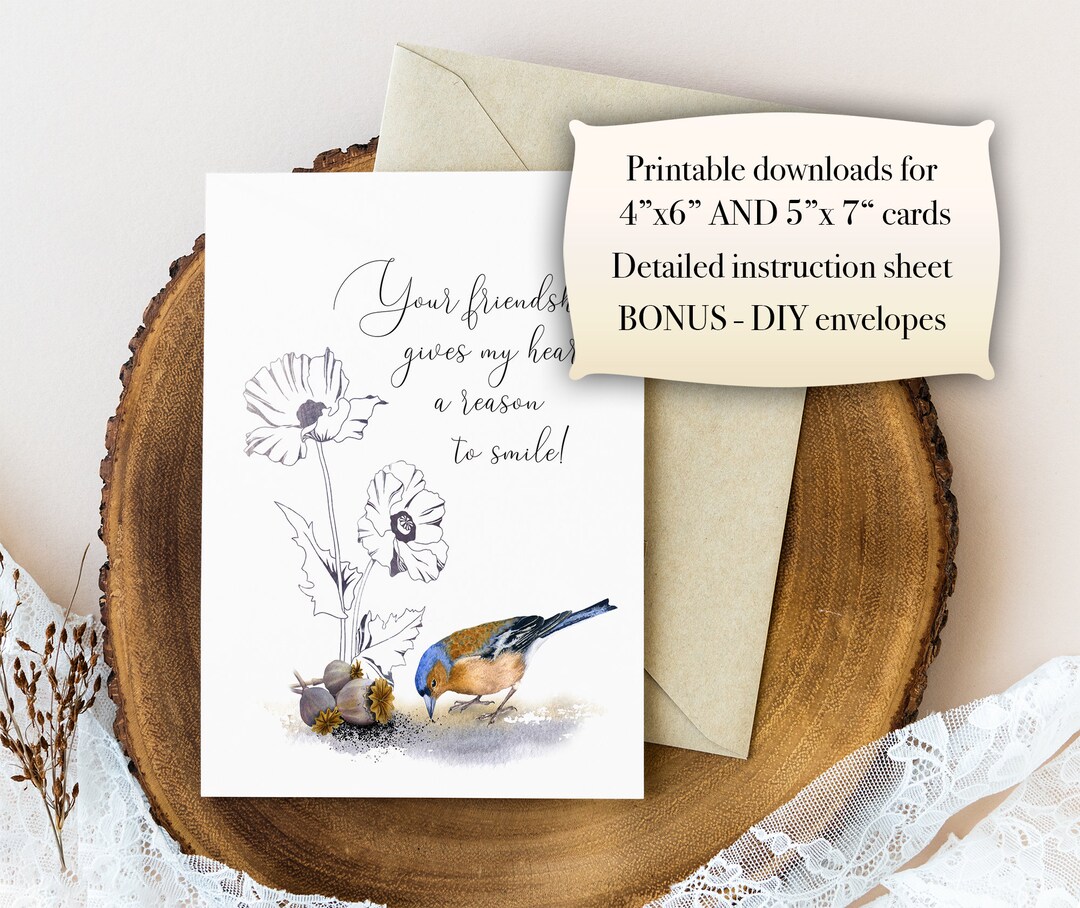 Printable Friendship Greeting Card your Friendship Gives - Etsy