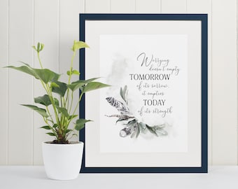 Corrie Ten Boom Quote Print, Watercolor Feathers Art (Digital Download)