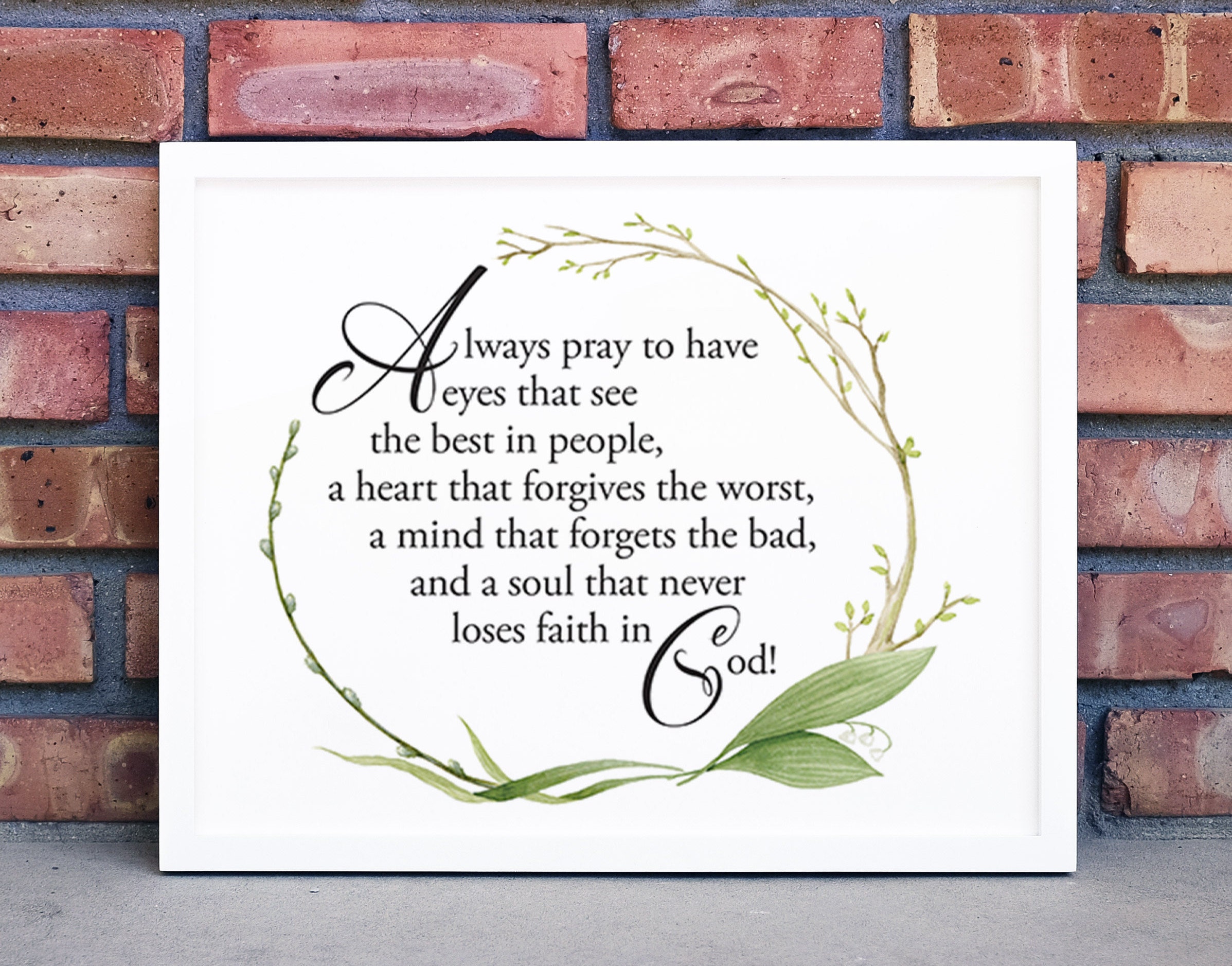 Inspirational Quote Art Print | Watercolor Wreath (digital Download) - Etsy
