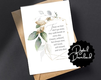 Condolence Card Printable – Sympathy Gift, Remembrance Quote (Digital Download)