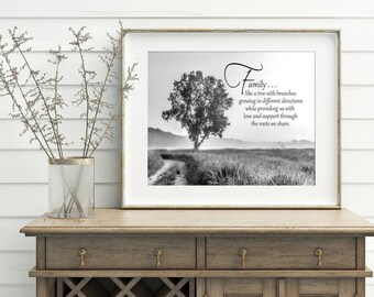 Family Tree Photo Print | Black and White Photography Art
