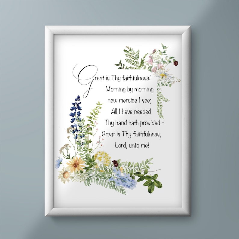 Great is Thy Faithfulness Hymn Lyrics Printable Download - Etsy