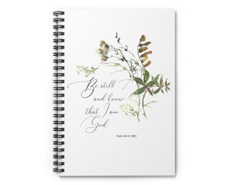 Bible verse Spiral Notebooks - Choose from 4 different versions each featuring an encouraging verse and watercolor graphics with ruled lines