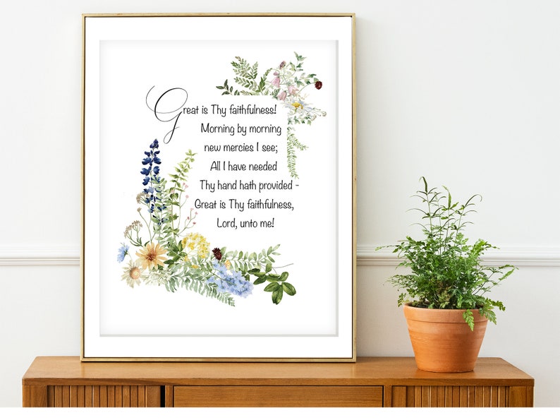 Great is Thy Faithfulness Hymn Lyrics Printable Download - Etsy