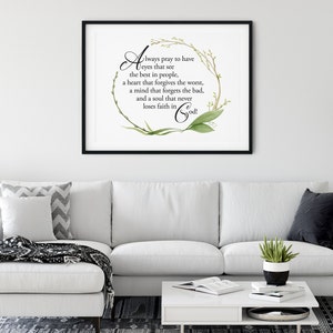 Inspirational Quote Art Print | Watercolor Wreath (digital Download) - Etsy