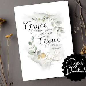 Divine Inspirations: Download immediato Amazing Grace 5x7 Lyrics Card - Stampa sempre e ovunque! Stampa a casa o in copisteria - nessun articolo fisico