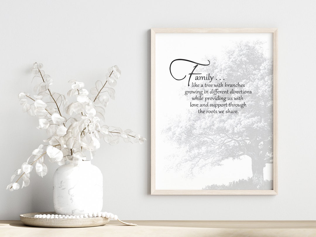 Family Tree Branches Quote Print – Inspirational Wall Art (digital ...