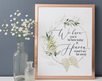 Memorial Sign, "Heaven" Quote, Wedding Decor (8x10 PRINTED)