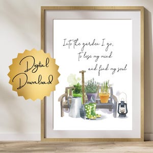 YLUYINOM Targa In Latta Per Giardinaggio 'I Go To Lose My Mind And Find My Soul' - Poster Regalo Per Amanti Delle Piante