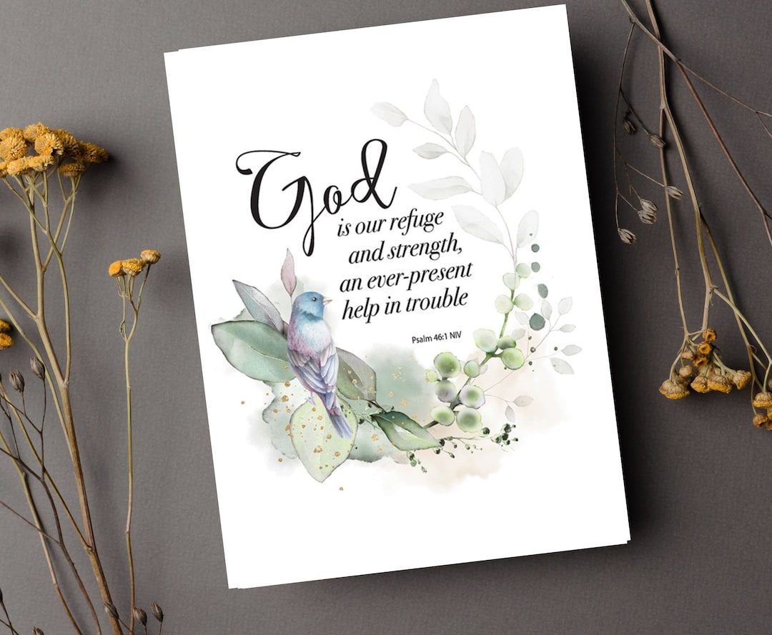 Printable Psalm 46:1 5x7 Card on US Letter Size - Download to Print at ...