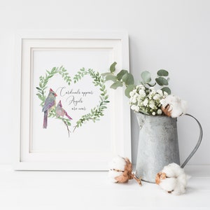 Cardinals Appear When Angels are Near | Version 2, female cardinals instant download | 3 sizes for table or wall frames