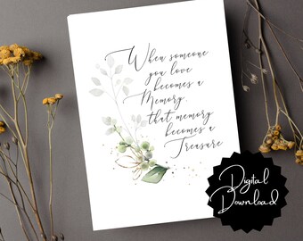 Printable Condolence Card – Sympathy Gift, Memorial Keepsake (Digital Download)