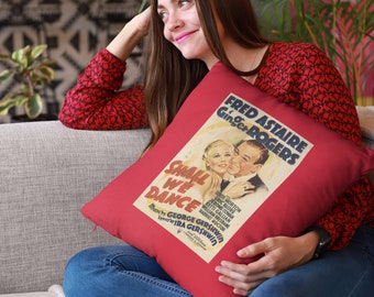 Complete Pillow "Shall we dance" movie poster faux suede choice of three colors and three sizes includes polyester fill | Ships free!