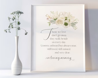 Memorial Quote Print, Wedding Memory Table Sign (8x10 Unframed)