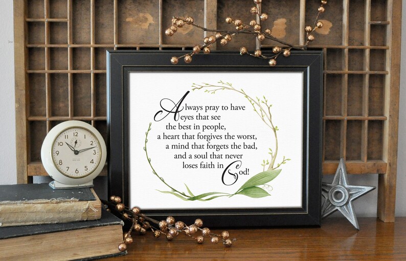 Inspirational Quote Art Print | Watercolor Wreath (digital Download) - Etsy