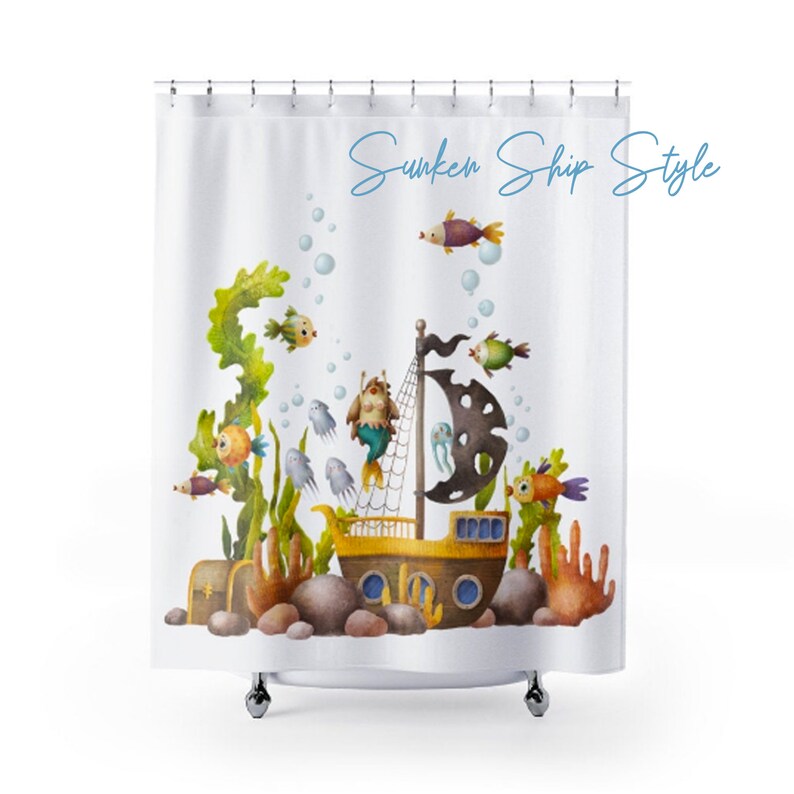 Under the Sea Shower Curtain in 4 Styles for a Kid's Etsy