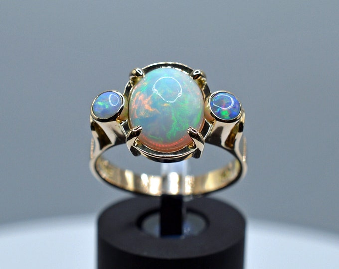 Opal 14k Gold Ring - Handcrafted