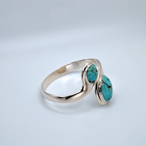Vintage Turquoise Silver Bracelet, - Handcrafted