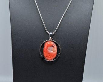 Handcrafted Mediterranean Red Coral Pendant - Sterling Silver