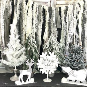 Baby It's Cold Outside Paper Banner & Gray Fabric Ribbon Banner/Baby/Bridal Shower, First Birthday/Frozen Bild 11