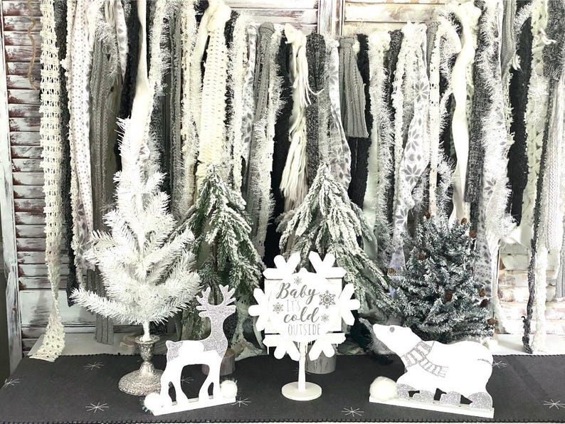 Baby It's Cold Outside Paper Banner & Gray Fabric Ribbon Banner/Baby/Bridal Shower, First Birthday/Frozen Bild 11