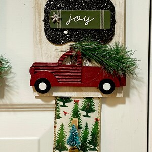 Christmas Magnetized Door Red Truck Holiday Card Holder, Wall Hanging ...