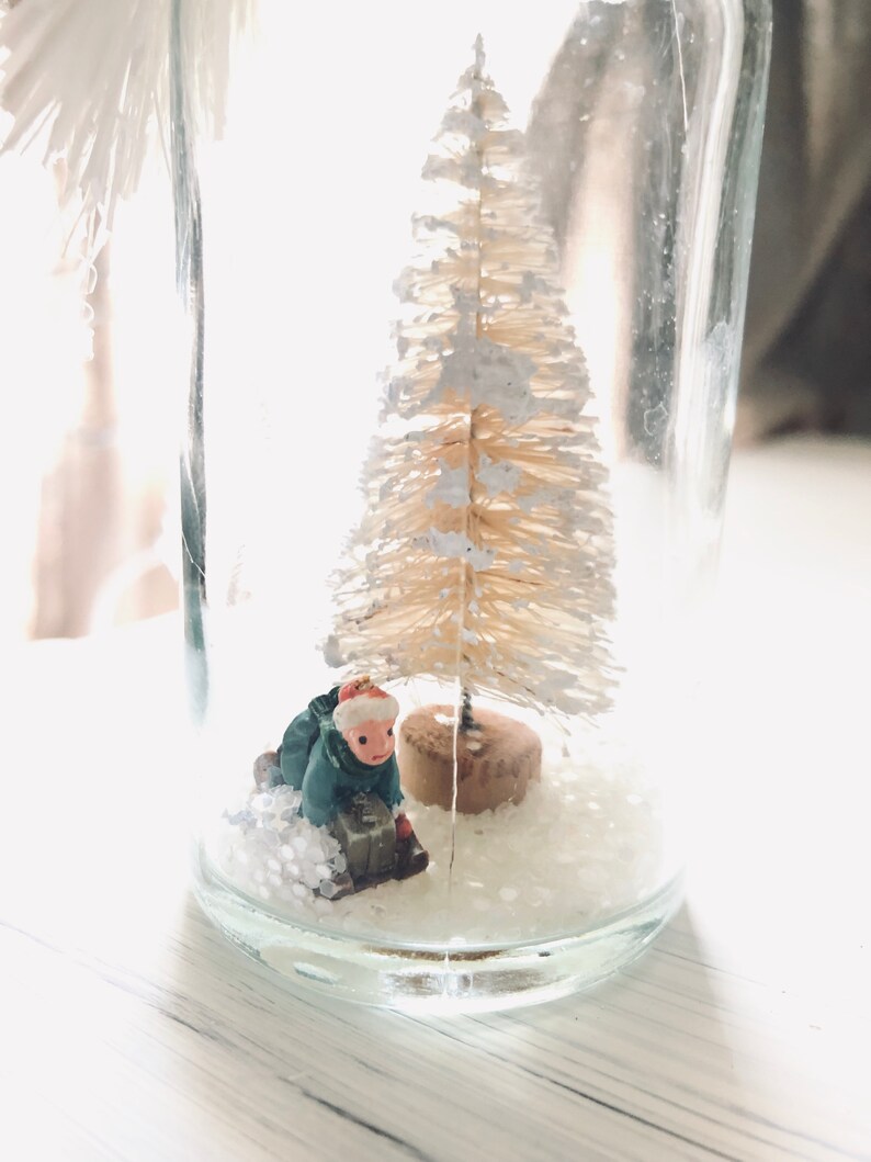 Vintage Apothecary Bottle Snow Globes/ Upcycled/ Tiered Tray Etsy