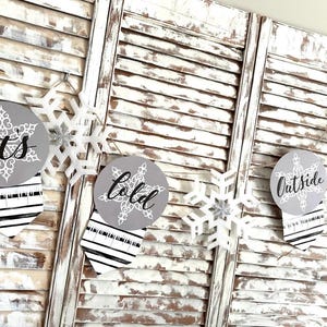 Baby It's Cold Outside Paper Banner & Gray Fabric Ribbon Banner/Baby/Bridal Shower, First Birthday/Frozen Bild 6