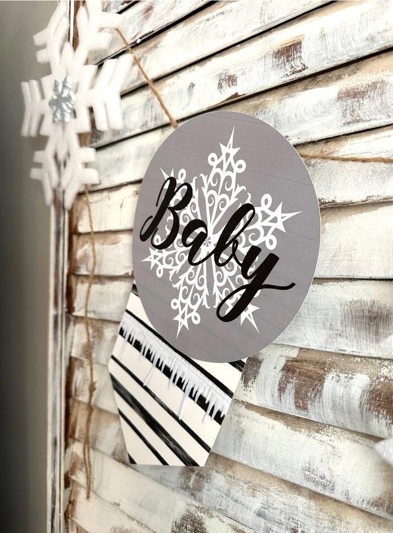 Baby It's Cold Outside Paper Banner & Gray Fabric Ribbon Banner/Baby/Bridal Shower, First Birthday/Frozen Bild 7