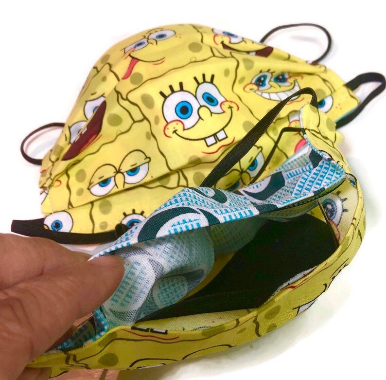 KIDS Spongebob Adjustable Face Mask 3 Ply Face Mask with Etsy