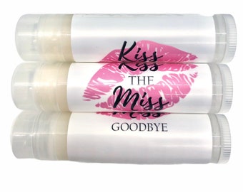 Kiss the Miss Goodbye Lip Balm Bridal Shower Boho Floral Bride Gifts Bachelorette Party Gift Wedding Chapstick Bachelorette Gift Bride Balm
