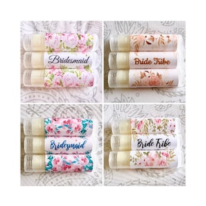 Bridesmaid Chapstick Bridesmaid Gift Lip Balm Wedding Chapstick Wedding Favor Bridal Shower Favor Wedding Lip Balms Floral Wedding Gift Balm