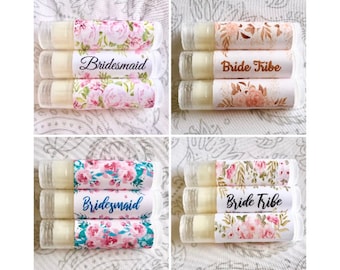 Bridesmaid Chapstick Bridesmaid Gift Lip Balm Wedding Chapstick Wedding Favor Bridal Shower Favor Wedding Lip Balms Floral Wedding Gift Balm