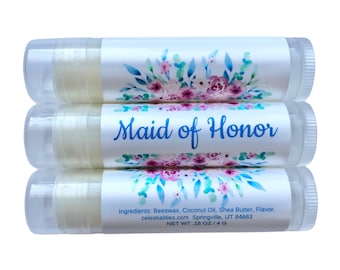 Maid of Honor Gift Bridesmaid Gift Bridesmaid Lip Balm Personalized Chapstick Bride Tribe Wedding Favor Bridal Party Gift Wedding Day Gift