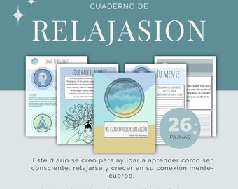 Cuaderno de trabajo de Mindfulness en español / Cuaderno de Relajasion / Cuaderno de trabajo de autocuidado en español / Descarga digital instantánea