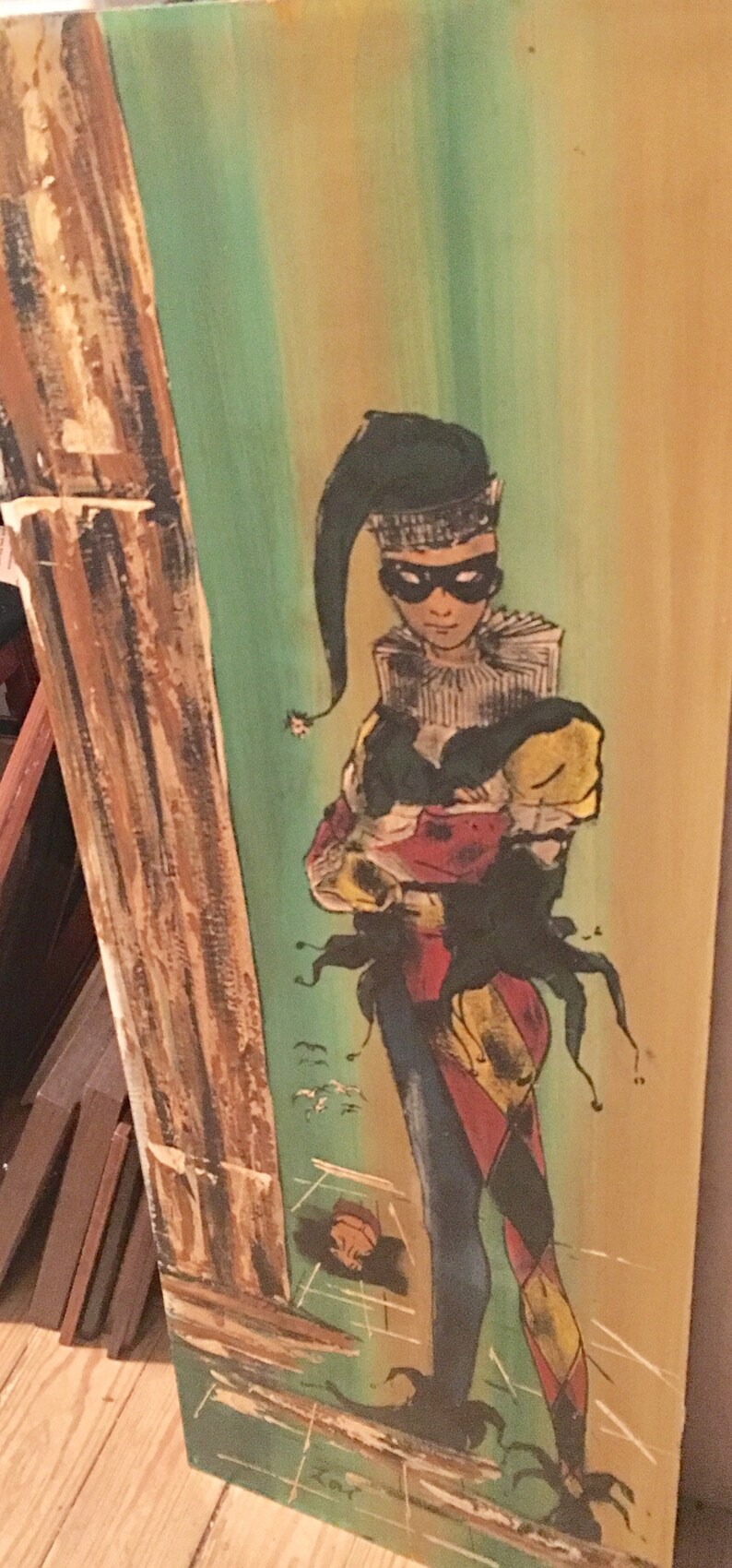 SALE - Mid shops Century Original Painting “The Jester” (signed)