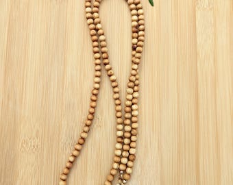 Gold Lanyard ID Badge Holder Thuja Sutchuenensis Beads (aa)