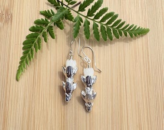 Silver Pakalana Resin Pikake Earrings