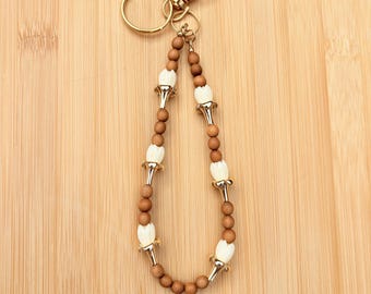 Gold Bag Charm Gold Tone Puakenikeni Ivory Resin Pikake Australia Sandalwood