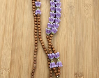 Gold Lanyard ID Badge Holder Clay Purple Crown Flower Australia Sandalwood (4E)