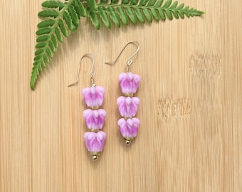 Gold Pink Clay Crown Flower Earrings (3)