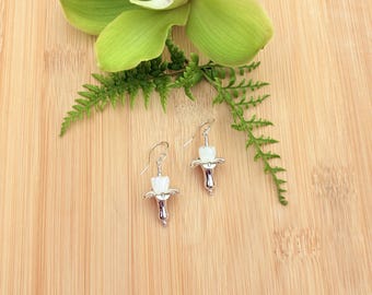 Silver Puakeikeni Mother of Pearl Shell Earrings