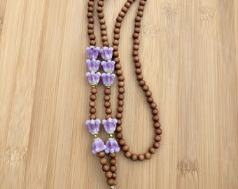 Gold Lanyard ID Badge Holder Clay Purple Crown Flower Australia Sandalwood (5B)