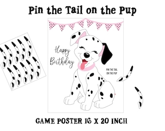 Dalmatian Birthday Party Game: Pin the Tail (Digital Download)