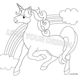 GAME Pin the Tail on the Unicorn Birthday Party Game and Coloring Page ...