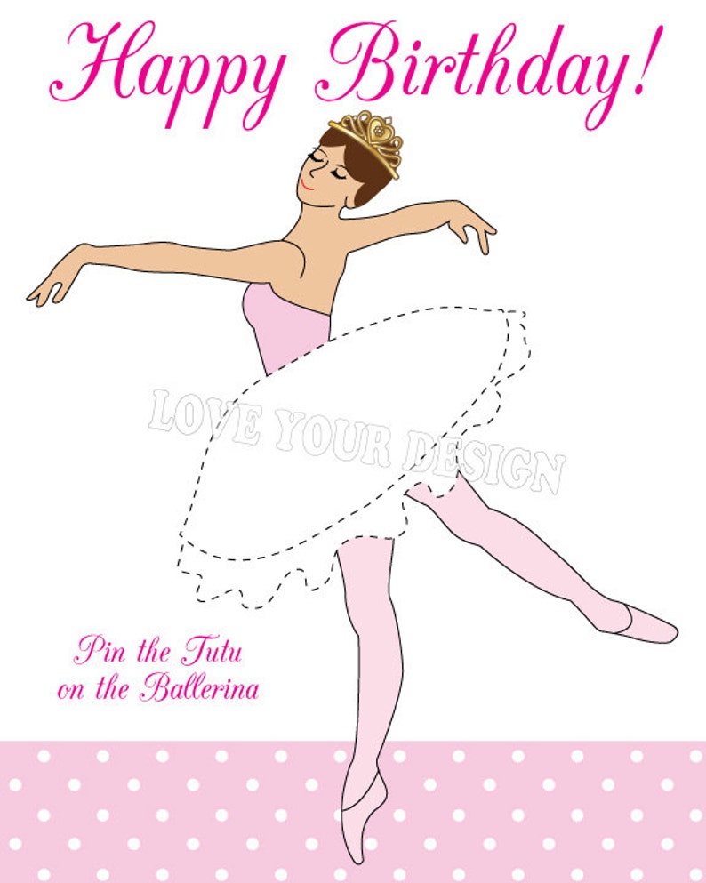Pin the Tutu on the Ballerina Game INSTANT DOWNLOAD jpeg files | Etsy