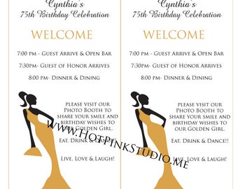 Welcome Card Living My Life Like It's Golden Birthday Invitation 50th Birthday Any Age Birthday  YOU PRINT