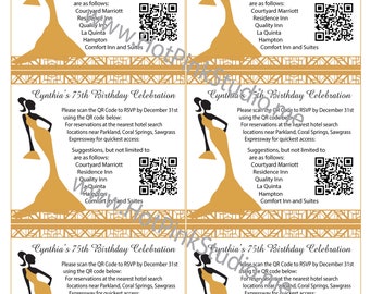 QR Code Birthday Invitation Insert: Golden Celebration (Digital File)