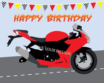 Motorcycle Birthday Party Game: Pin the Tire (Digital Download)
